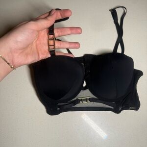 Bluebella Mesh Strappy Black and Gold Bra 34B